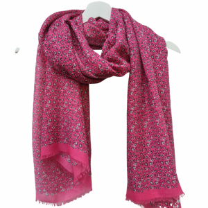 Ditsy Leopard - Hot Pink Scarf